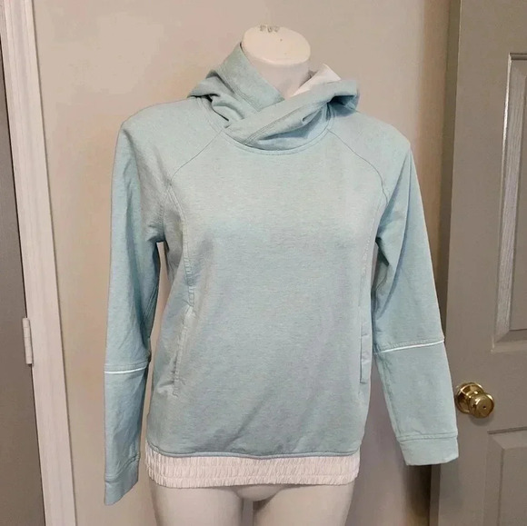 Lululemon All Good Pullover French Terry Aqua Heather Tranquil Blue Hoodie(6) - Picture 2 of 10